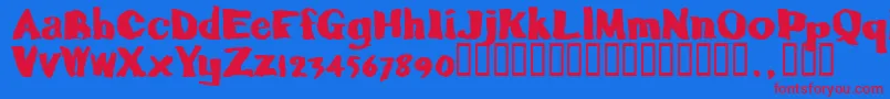 Caljoetrial Font – Red Fonts on Blue Background
