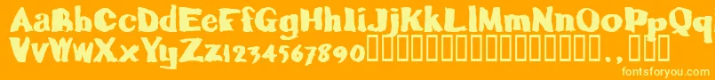 Caljoetrial Font – Yellow Fonts on Orange Background