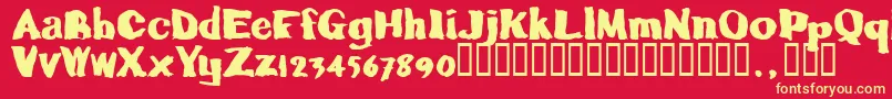 Caljoetrial Font – Yellow Fonts on Red Background