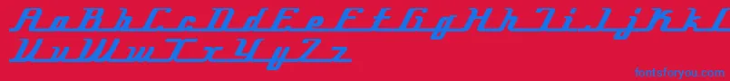 Ikarus Font – Blue Fonts on Red Background