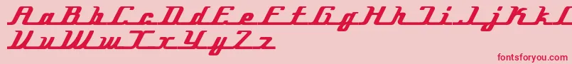 フォントIkarus – ピンクの背景に赤い文字