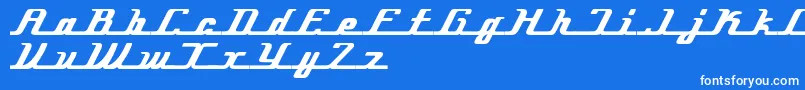 フォントIkarus – 青い背景に白い文字