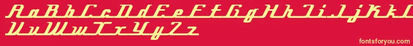 Ikarus Font – Yellow Fonts on Red Background