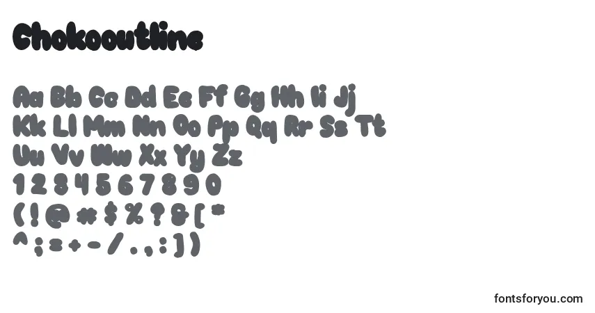 Шрифт Chokooutline (108413) – алфавит, цифры, специальные символы