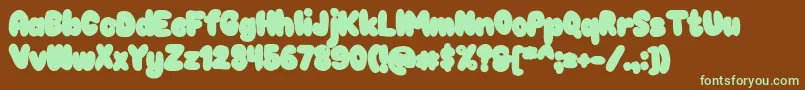 Chokooutline Font – Green Fonts on Brown Background