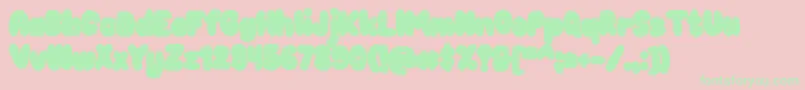 Chokooutline Font – Green Fonts on Pink Background