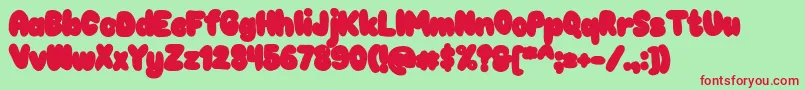 Chokooutline Font – Red Fonts on Green Background