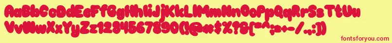 Chokooutline Font – Red Fonts on Yellow Background