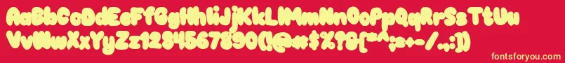 Chokooutline Font – Yellow Fonts on Red Background