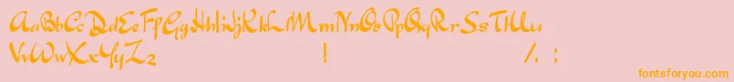 JapaneseTourist Font – Orange Fonts on Pink Background