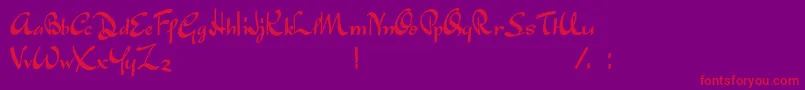 JapaneseTourist Font – Red Fonts on Purple Background