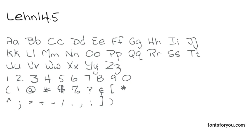 Schriftart Lehn145 – Alphabet, Zahlen, spezielle Symbole