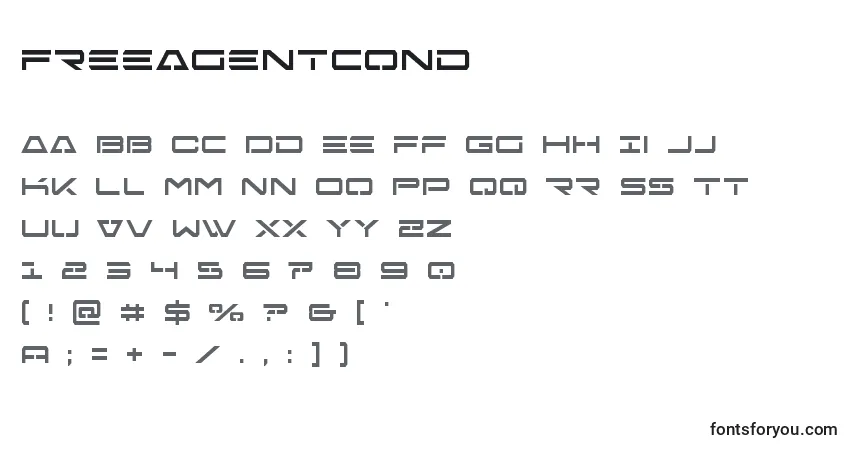 Freeagentcondフォント–アルファベット、数字、特殊文字