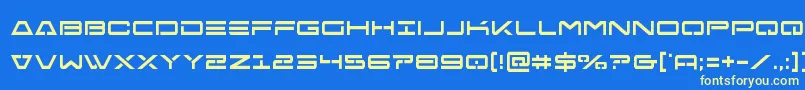 Freeagentcond Font – Yellow Fonts on Blue Background