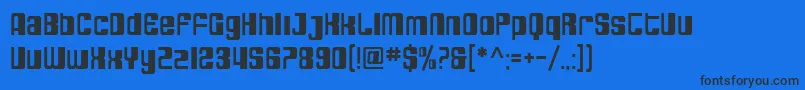 SfDecotechno Font – Black Fonts on Blue Background
