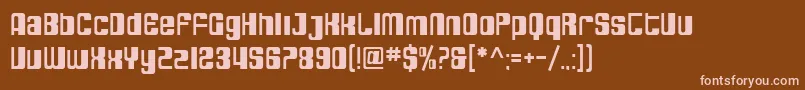 フォントSfDecotechno – 茶色の背景にピンクのフォント