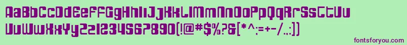 Шрифт SfDecotechno – фиолетовые шрифты на зелёном фоне