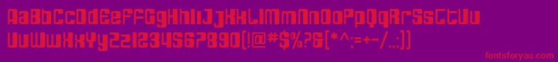 SfDecotechno Font – Red Fonts on Purple Background