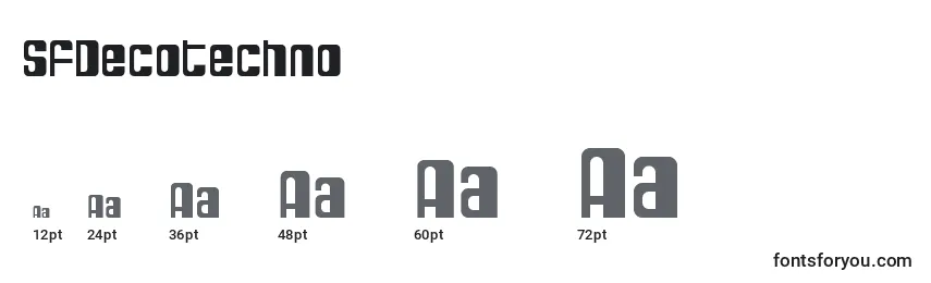 SfDecotechno Font Sizes