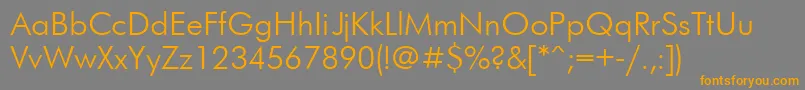 フォントFtr – オレンジの文字は灰色の背景にあります。