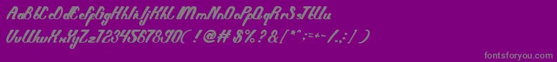 フォントPrayBoy – 紫の背景に灰色の文字