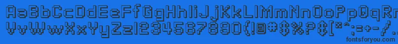 Czcionka SfPixelateShaded – czarne czcionki na niebieskim tle