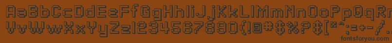 Czcionka SfPixelateShaded – czarne czcionki na brązowym tle