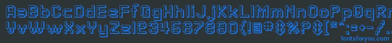 Czcionka SfPixelateShaded – niebieskie czcionki na czarnym tle