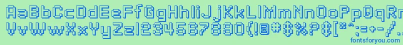 SfPixelateShaded Font – Blue Fonts on Green Background