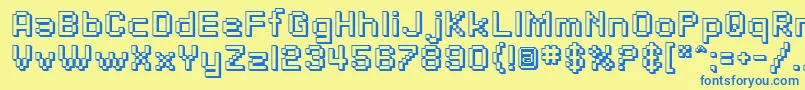 SfPixelateShaded Font – Blue Fonts on Yellow Background