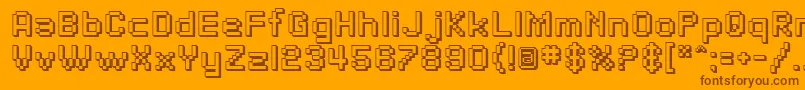 SfPixelateShaded Font – Brown Fonts on Orange Background