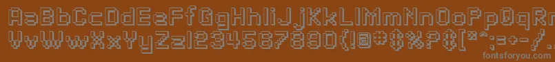 Czcionka SfPixelateShaded – szare czcionki na brązowym tle