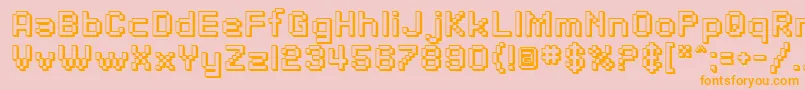 SfPixelateShaded Font – Orange Fonts on Pink Background