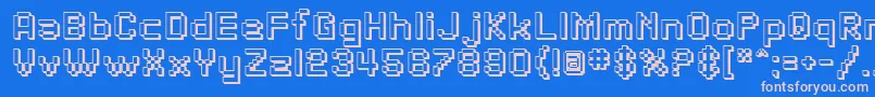Czcionka SfPixelateShaded – różowe czcionki na niebieskim tle