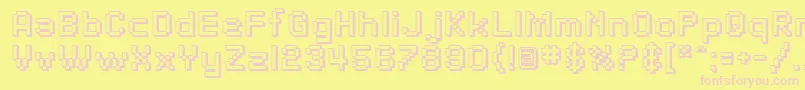 SfPixelateShaded Font – Pink Fonts on Yellow Background