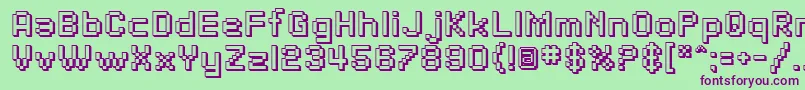 フォントSfPixelateShaded – 緑の背景に紫のフォント