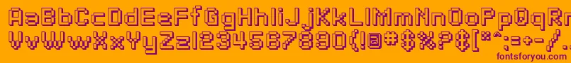 SfPixelateShaded Font – Purple Fonts on Orange Background