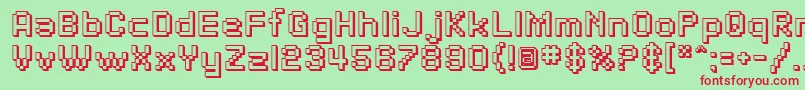 SfPixelateShaded Font – Red Fonts on Green Background