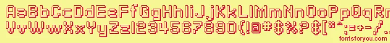 SfPixelateShaded Font – Red Fonts on Yellow Background