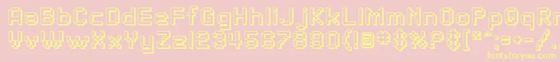 SfPixelateShaded Font – Yellow Fonts on Pink Background