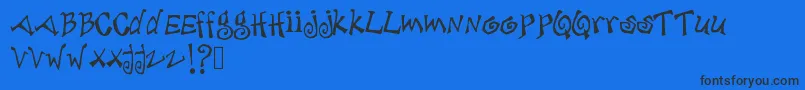 Debjagged Font – Black Fonts on Blue Background