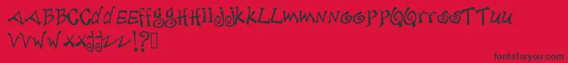 Debjagged-Schriftart – Schwarze Schriften auf rotem Hintergrund