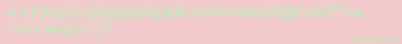 Debjagged Font – Green Fonts on Pink Background