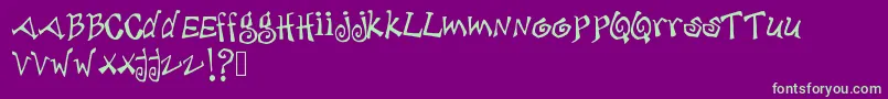 Debjagged Font – Green Fonts on Purple Background