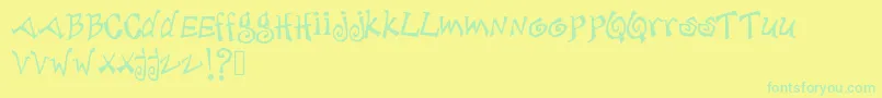 Debjagged Font – Green Fonts on Yellow Background