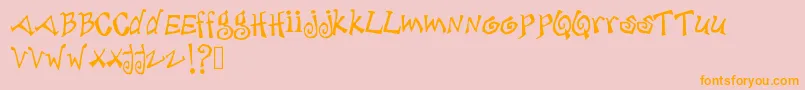 Debjagged Font – Orange Fonts on Pink Background