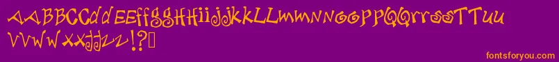 Debjagged Font – Orange Fonts on Purple Background