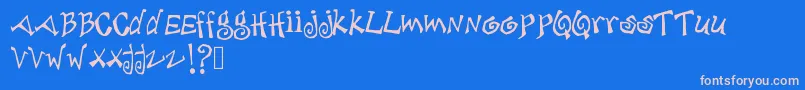 Debjagged Font – Pink Fonts on Blue Background