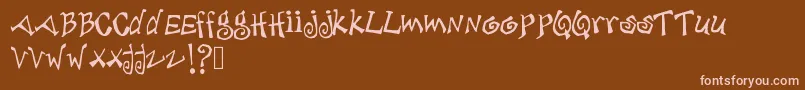 Debjagged Font – Pink Fonts on Brown Background