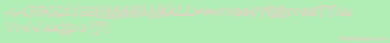 Debjagged-Schriftart – Rosa Schriften auf grünem Hintergrund